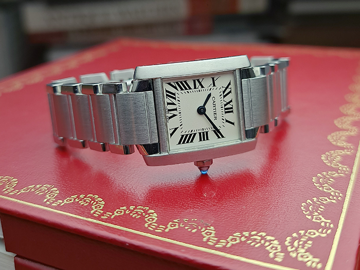 Small Ladies' Cartier Tank Francaise Quartz Wristwatch Ref. W51008Q3